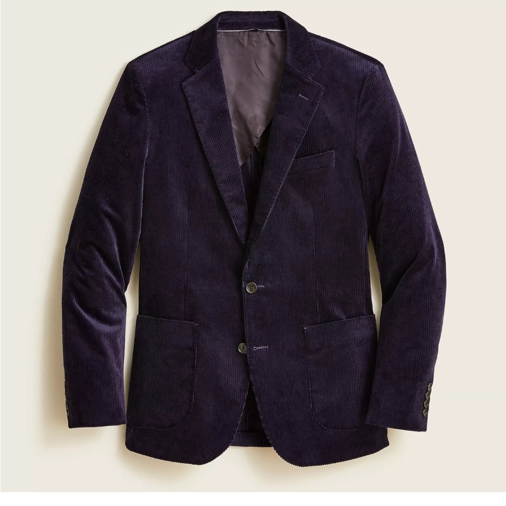 J Crew Ludlow Purple Corduroy Blazer Mens 40R